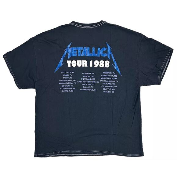 Urban Outfitters Metallica Harvester of Sorrow Tour Glitter Tee - M - Black - Picture 2 of 6
